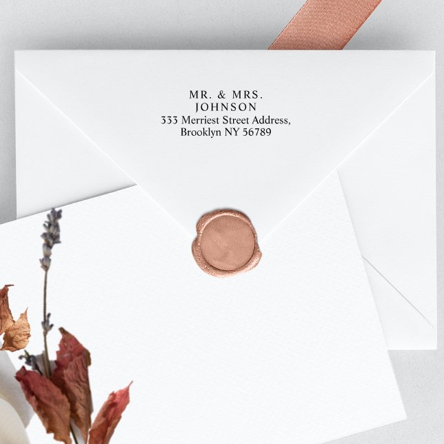 Carimbo De Borracha Endereço de Devolução de Casamentos Novo Endereço (Criador carregado)