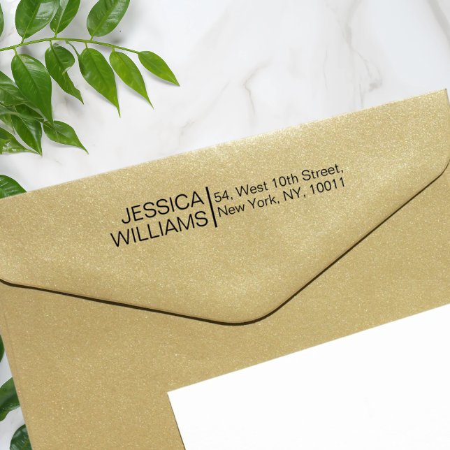 Carimbo De Borracha Endereço de devolução de chic formal personalizado (Criador carregado)