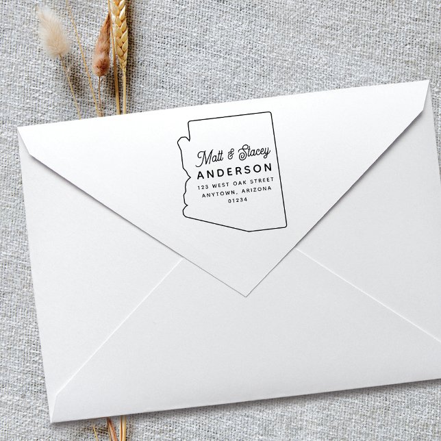 Carimbo De Borracha Endereço de Devolução de Estado de ARIZONA Simples (Criador carregado)