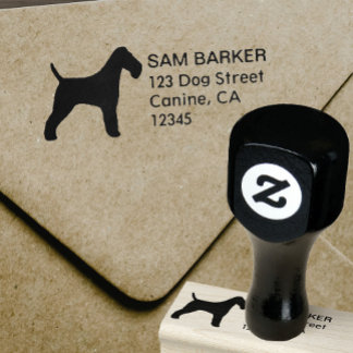 Carimbo De Borracha Endereço de devolução de Fox Terrier Silhouket