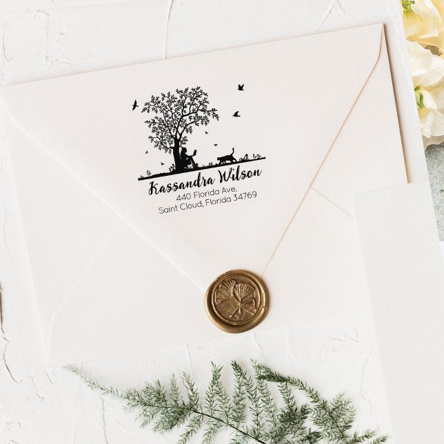 Carimbo De Borracha Endereço de Devolução de Gato Cortado (Criador carregado)