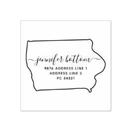 Carimbo De Borracha Endereço de devolução de Iowa