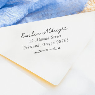 Carimbo De Borracha Endereço de devolução de manuscrito em branco