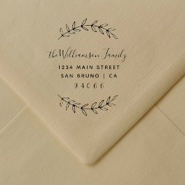 Carimbo De Borracha Endereço de Devolução de Nome da Família de Script