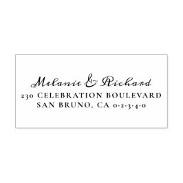 Carimbo De Borracha Endereço de Devolução de Nomes de Casamento de Scr