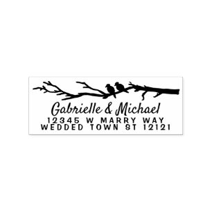 Carimbo De Borracha Endereço de Devolução de Nomes de Casamento  Ra