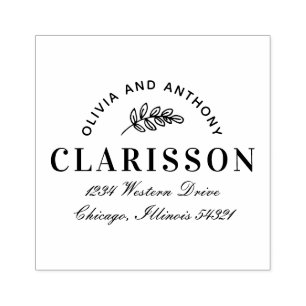 Carimbo De Borracha Endereço de devolução de padrão Folha Personalizad