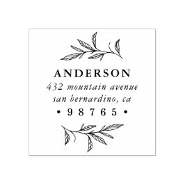 Carimbo De Borracha Endereço de Devolução de Prados Selvagens Botânica