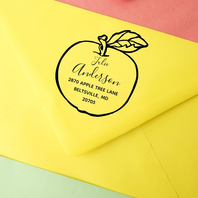 Carimbo De Borracha Endereço de devolução de quadro da Apple personali (Criador carregado)