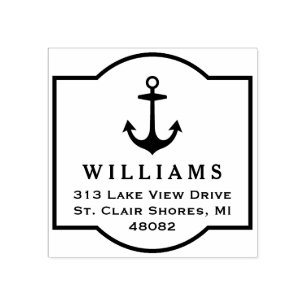 Carimbo De Borracha Endereço de Devolução de Quadro de Âncora Náu