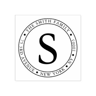 Carimbo De Borracha Endereço de Devolução de Quadro Rodado com Mono