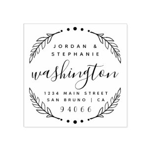 Carimbo De Borracha Endereço de devolução de Recem casados Russo de Sc