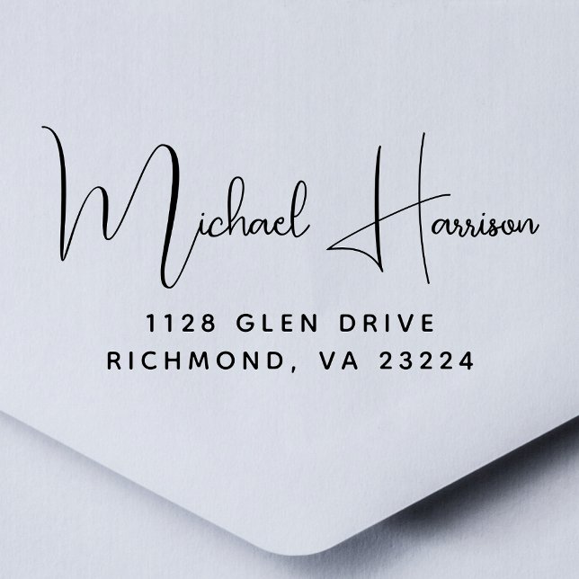 Carimbo De Borracha Endereço de Devolução de Script de Assinatura Eleg (Criador carregado)