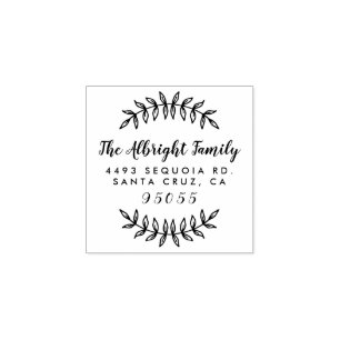 Carimbo De Borracha Endereço de Devolução de Script de Nome de Família