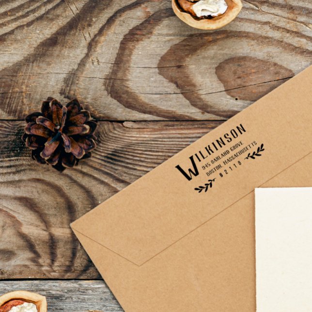 Carimbo De Borracha Endereço de devolução de Sobrenome grande e verde (Criador carregado)