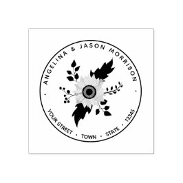 Carimbo De Borracha Endereço de Devolução de Sunflower