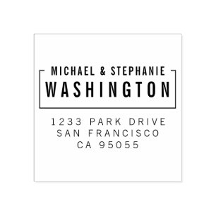 Carimbo De Borracha Endereço de devolução de tipografia de Na moda de 