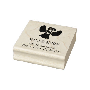 Carimbo De Borracha Endereço de devolução do Angel Square de Feriado