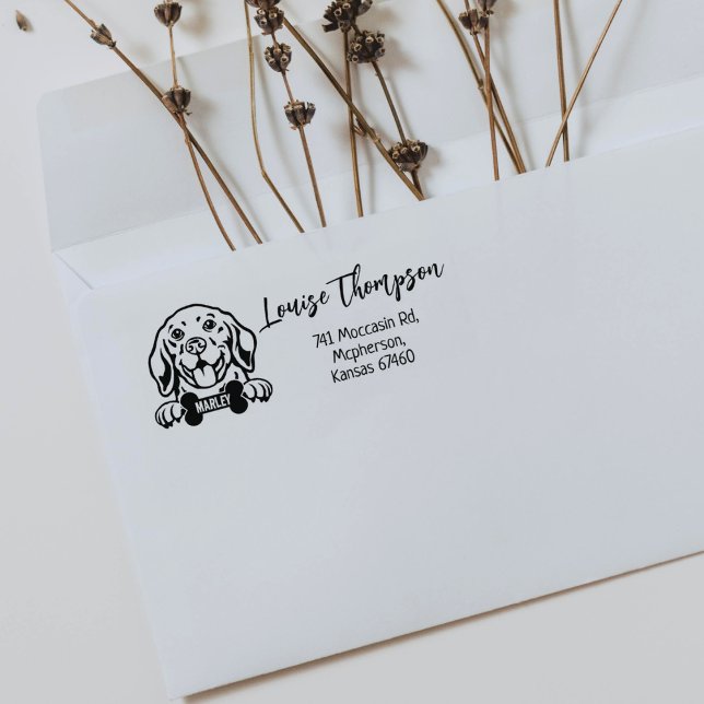 Carimbo De Borracha Endereço de devolução do Beagle, Raça do Cão (Criador carregado)