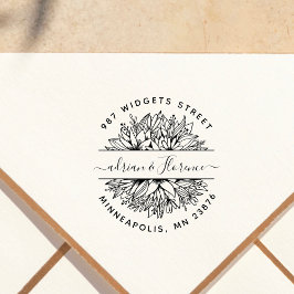 Carimbo De Borracha Endereço de devolução do Casal botânico Casamento 