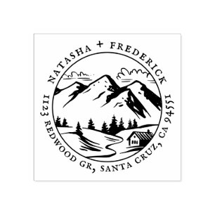 Carimbo De Borracha Endereço de devolução do Casal de esboço da ca