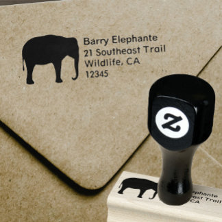 Carimbo De Borracha Endereço de devolução do elefante asiático