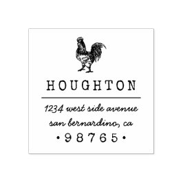 Carimbo De Borracha Endereço de devolução do galo desenhado à mão