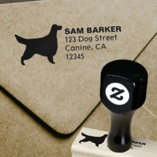 Carimbo De Borracha Endereço de devolução do Gordon Setter Silhouette