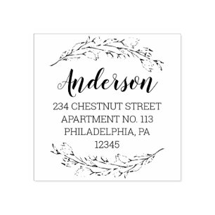 Carimbo De Borracha Endereço de devolução do jardim romântico