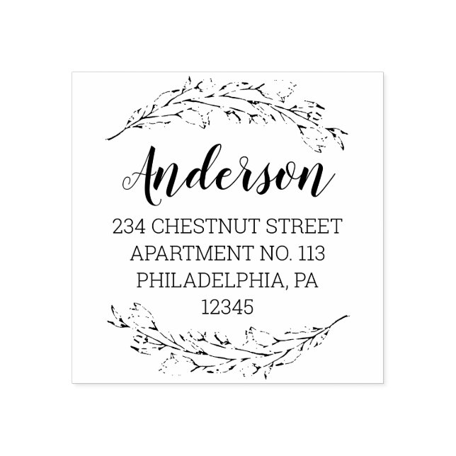 Carimbo De Borracha Endereço de devolução do jardim romântico (Impressão)