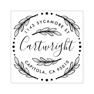 Carimbo De Borracha Endereço de devolução do Laurel Wreath Russo Perso