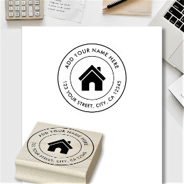 Carimbo De Borracha Endereço de devolução do logotipo de nome personal