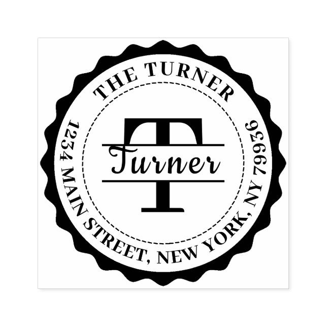 Carimbo De Borracha Endereço de devolução do Monograma (Impressão)