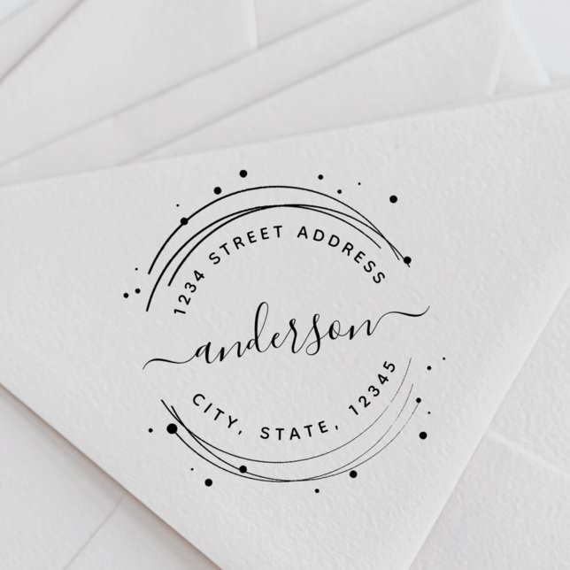 Carimbo De Borracha Endereço de devolução do Monograma com Caligrafia  (Criador carregado)