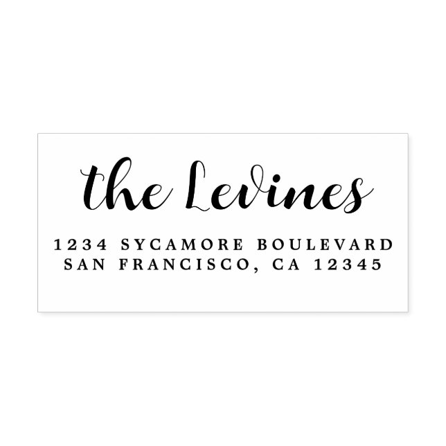 Carimbo De Borracha Endereço de devolução do nome da família de caligr (Impressão)