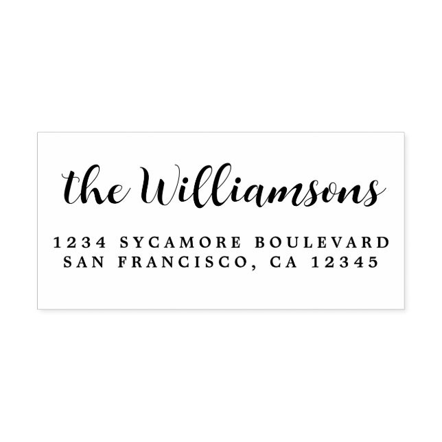 Carimbo De Borracha Endereço de devolução do nome da família de caligr (Impressão)