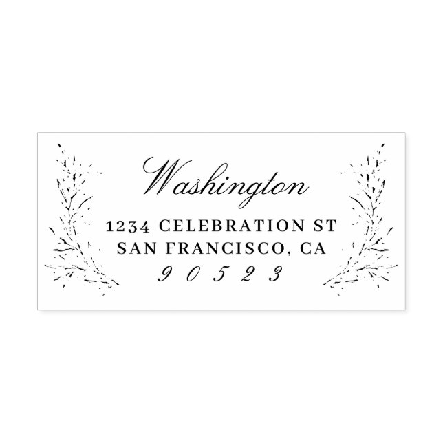 Carimbo De Borracha Endereço de Devolução do Nome da Família do Script (Impressão)