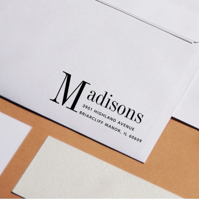 Carimbo De Borracha Endereço de devolução do nome da família em negrit (Criador carregado)