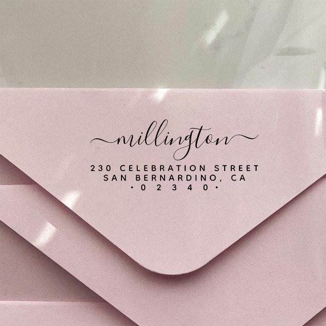 Carimbo De Borracha Endereço de devolução do nome da família manuscrit (Criador carregado)