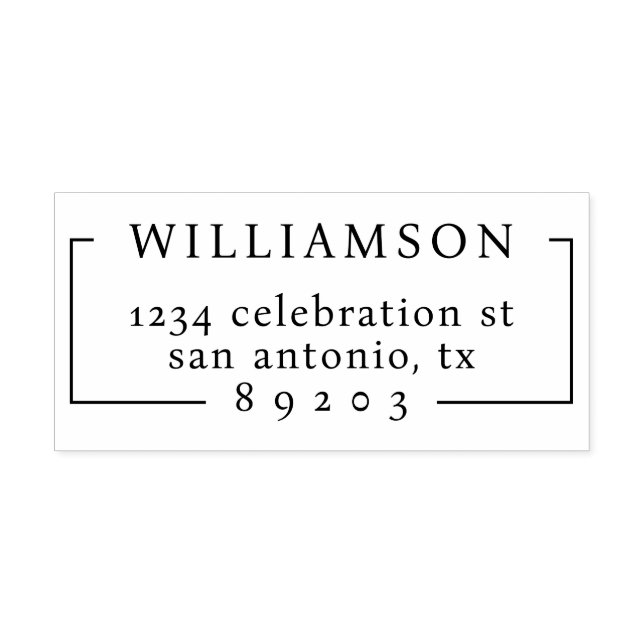 Carimbo De Borracha Endereço de devolução do nome da família minimalis (Impressão)