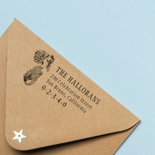 Carimbo De Borracha Endereço de devolução do nome da família personali