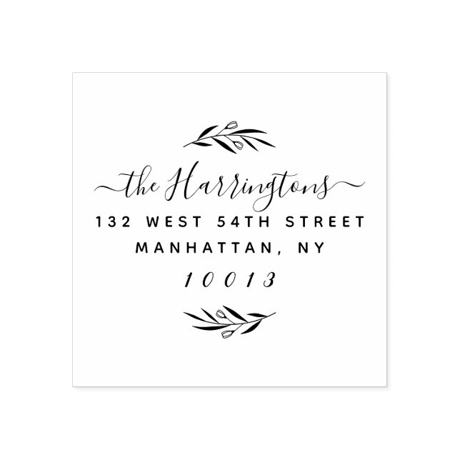 Carimbo De Borracha Endereço de Devolução do Nome da Família Personali (Impressão)