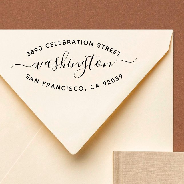 Carimbo De Borracha Endereço de devolução do nome da família Tipografi (Criador carregado)