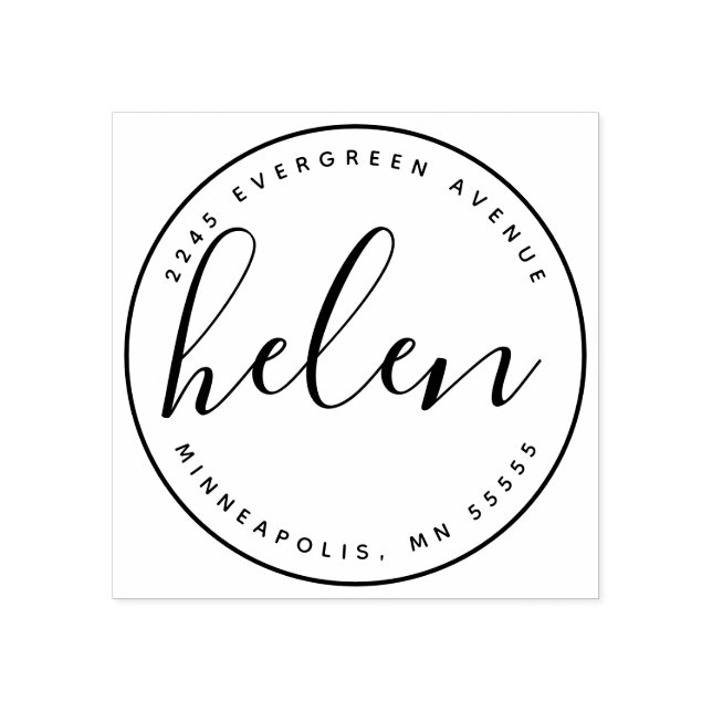 Carimbo De Borracha Endereço de Devolução do Nome Manuscrito Moderno (Impressão)