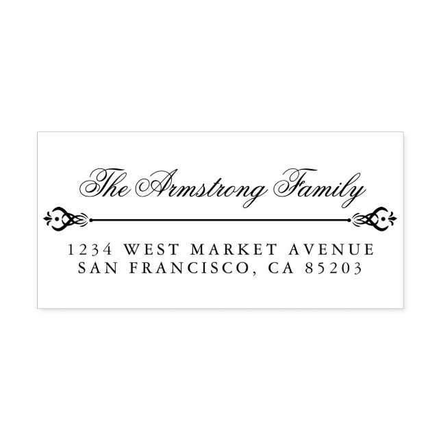 Carimbo De Borracha Endereço de devolução do Nome Personalizado da Fam (Impressão)