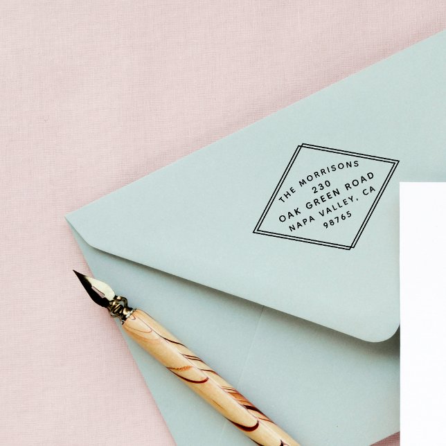 Carimbo De Borracha Endereço de devolução do Quadro de Diamante Modern (Criador carregado)