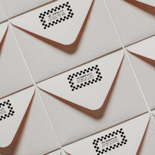 Carimbo De Borracha Endereço de devolução do quadro de verificação