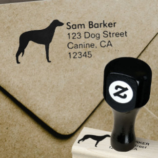 Carimbo De Borracha Endereço de devolução do Scottish Deerhound Silhou