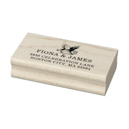 Carimbo De Borracha Endereço de devolução do Woodland Owl