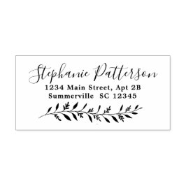 Carimbo De Borracha Endereço de devolução Elegante de borda de folheto